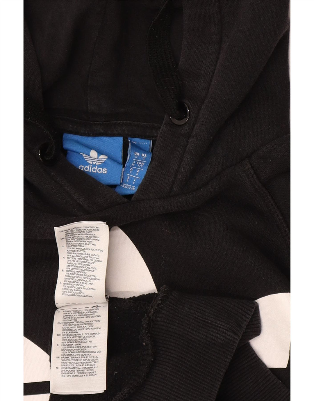 Ανδρικό γραφικό κουκούλα Adidas Μικρό μαύρο βαμβακερό