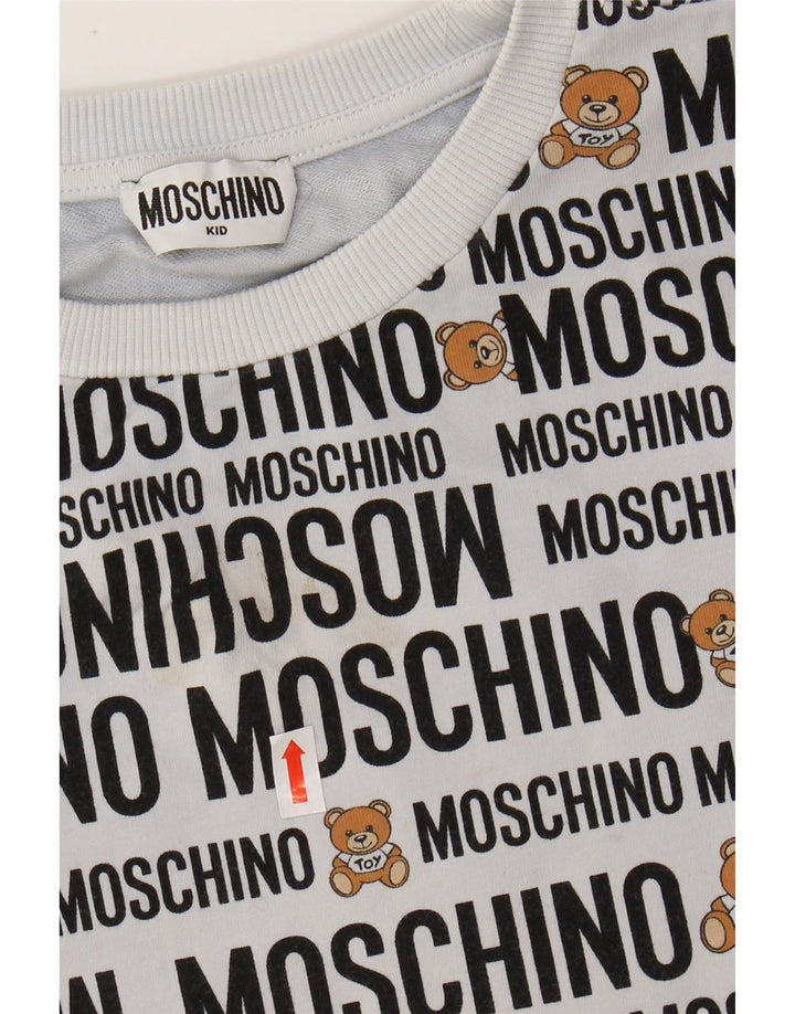 Γραφικό T-Shirt για κορίτσια MOSCHINO Τοπ 7-8 ετών γκρι βαμβακερό