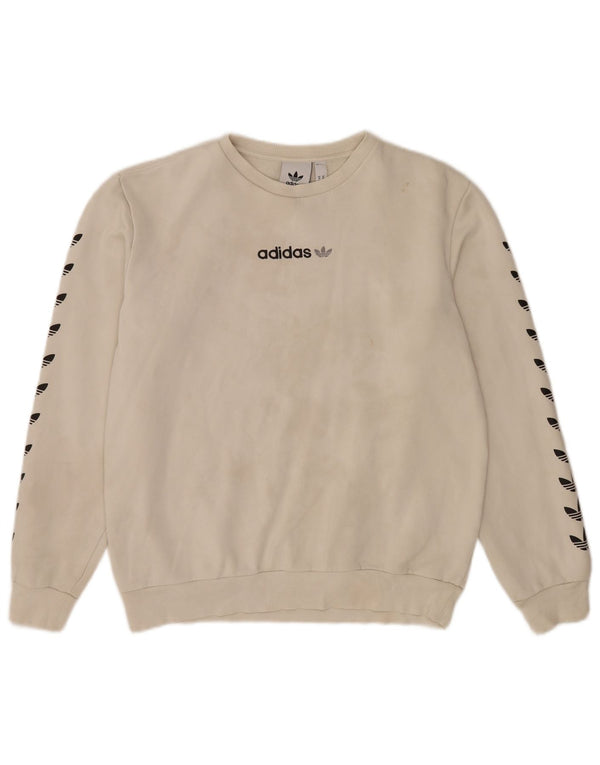 Γυναικείο Φούτερ Adidas Graphic Jumper UK 14 Medium Off White Βαμβακερό
