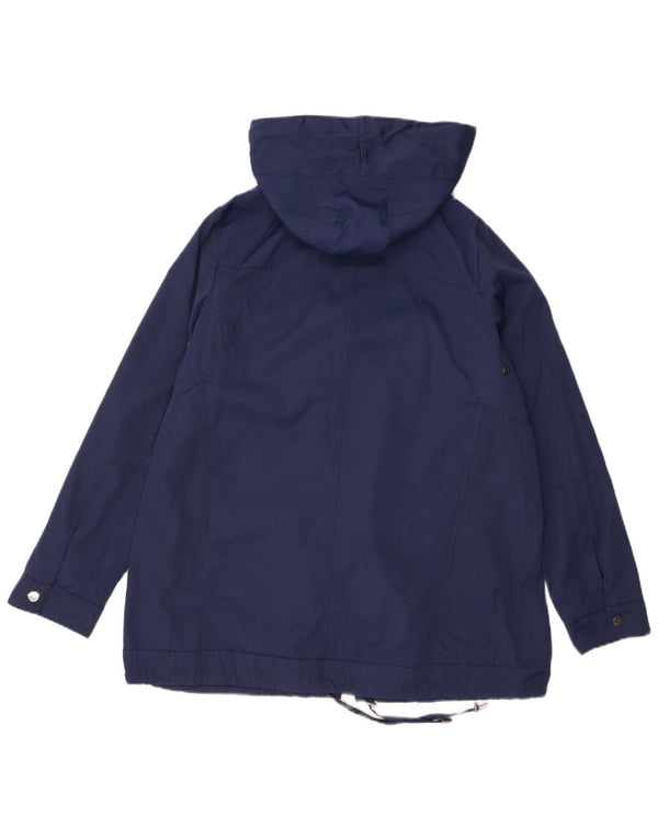 Zara Γυναικείο μπουφάν Parka με κουκούλα UK 14 Medium Navy Blue Nylon