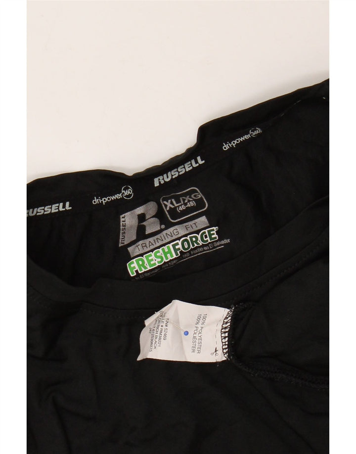 Ανδρικό μπλουζάκι RUSSELL ATHLETIC Dri-Power Top XL μαύρο πολυεστέρα