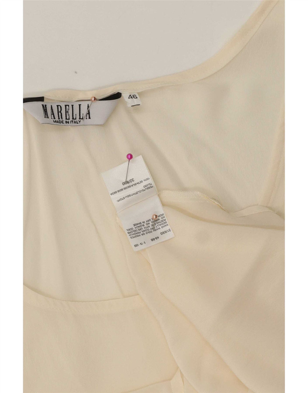 Marella Womens Vest Top IT 46 Large Off White Silk