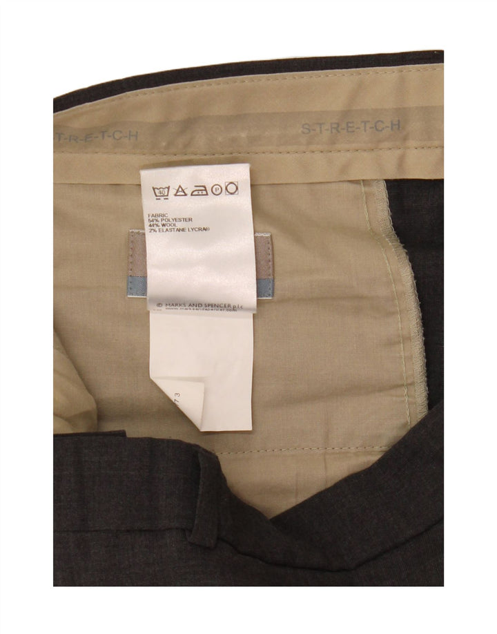 Marks & Spencer Ανδρικό ίσιο παντελόνι W34 L29 Γκρι πολυεστέρας