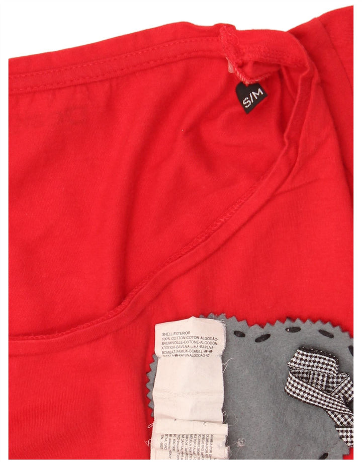 Γυναικείο γραφικό μπλουζάκι DESIGUAL Top UK 10 μικρό κόκκινο βαμβακερό