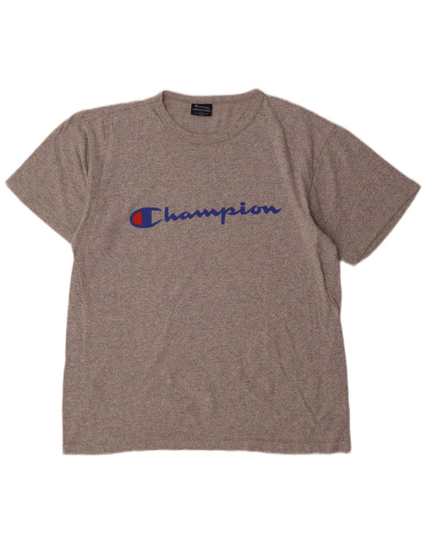 Champion Mens Graphic T-Shirt Top Large Grey Flecked