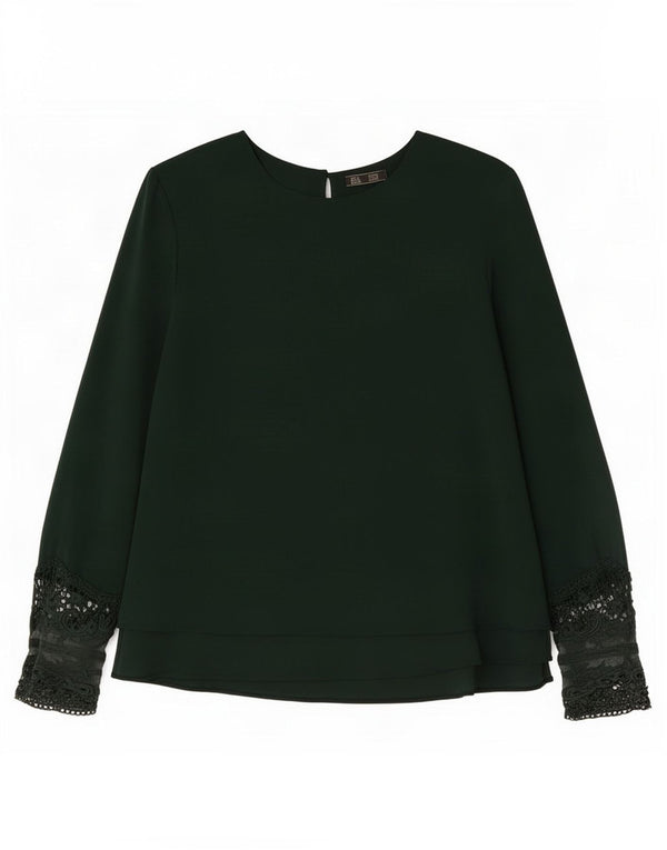 Zara Γυναικεία μπλούζα Trafaluc μακρυμάνικη μπλούζα UK 10 Small Green