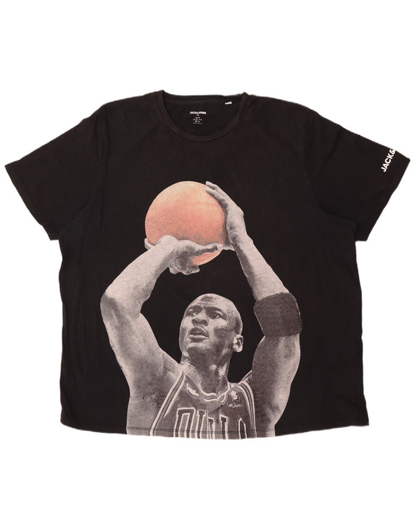 Jack & Jones Ανδρικό μπλουζάκι Michael Jordan Graphic Top 3XL μαύρο βαμβακερό