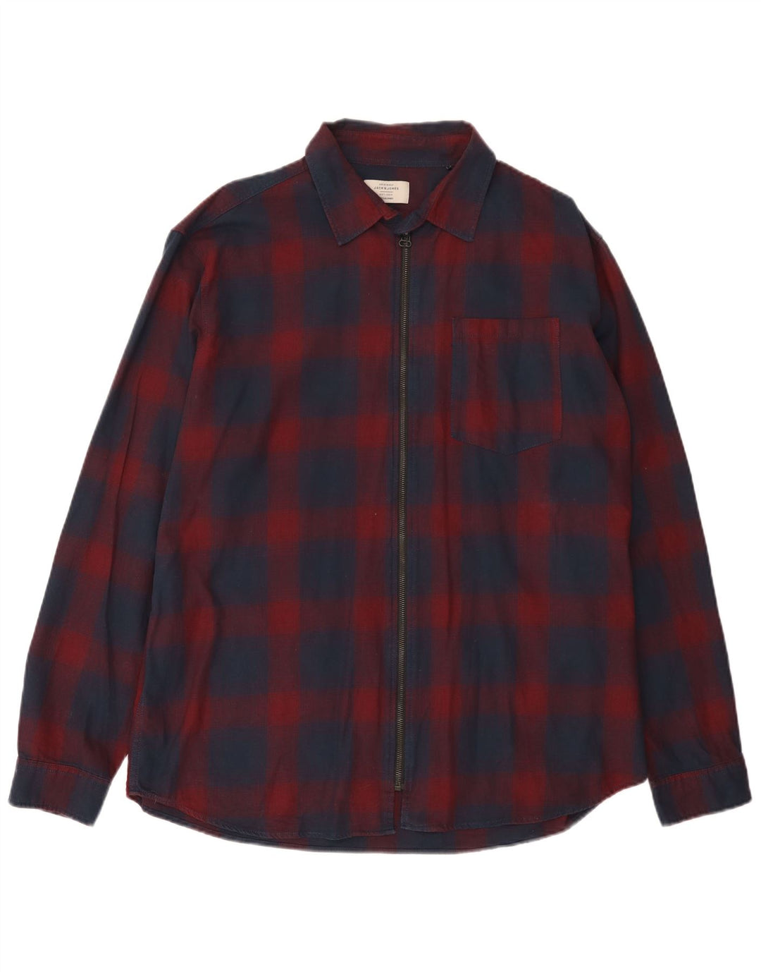 Jack & Jones Ανδρικό Φανελένιο Πουκάμισο 2XL Κόκκινο βαμβακερό