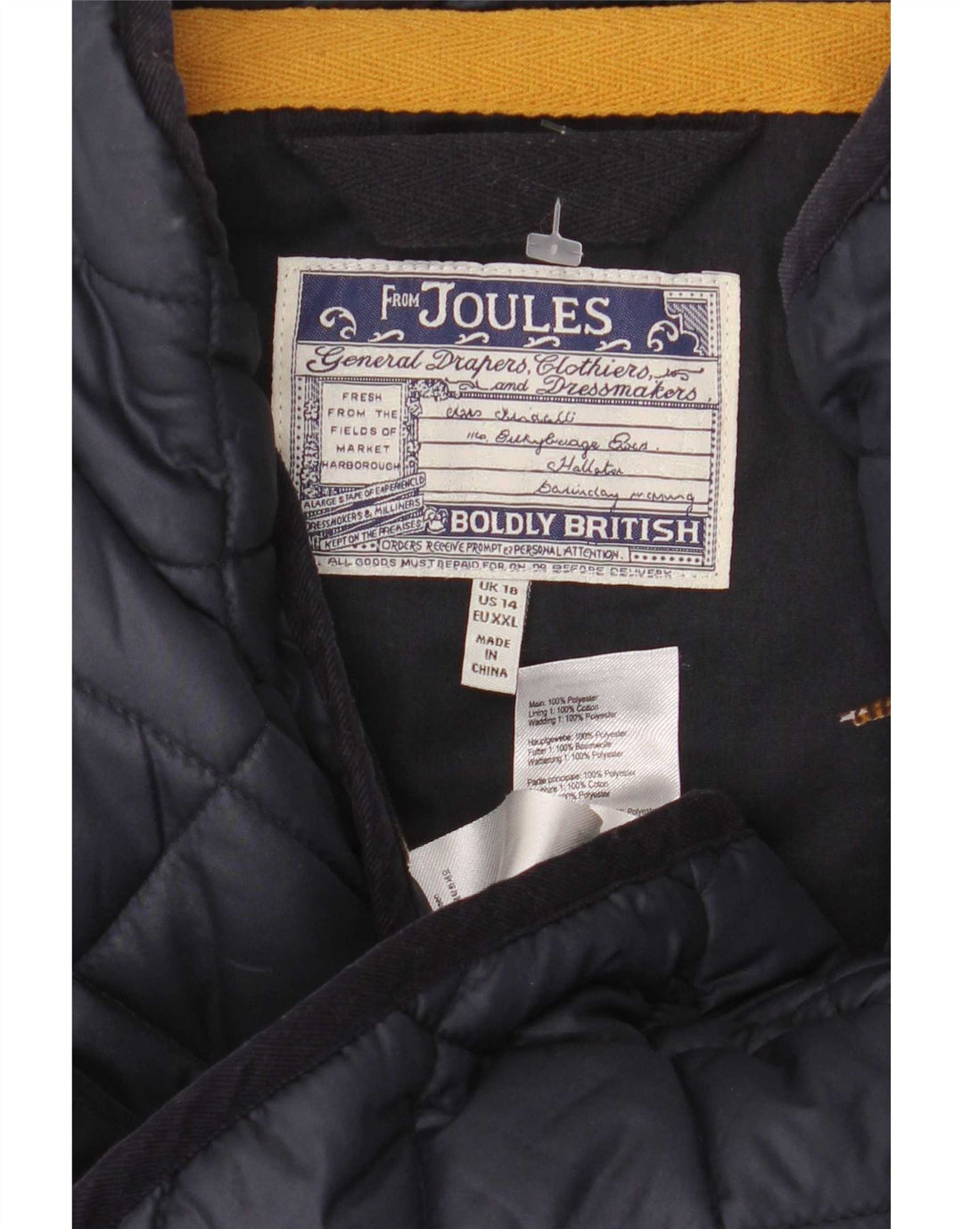 Joules Womens Quilted Gilet UK 18 XL Navy Blue Polyester
