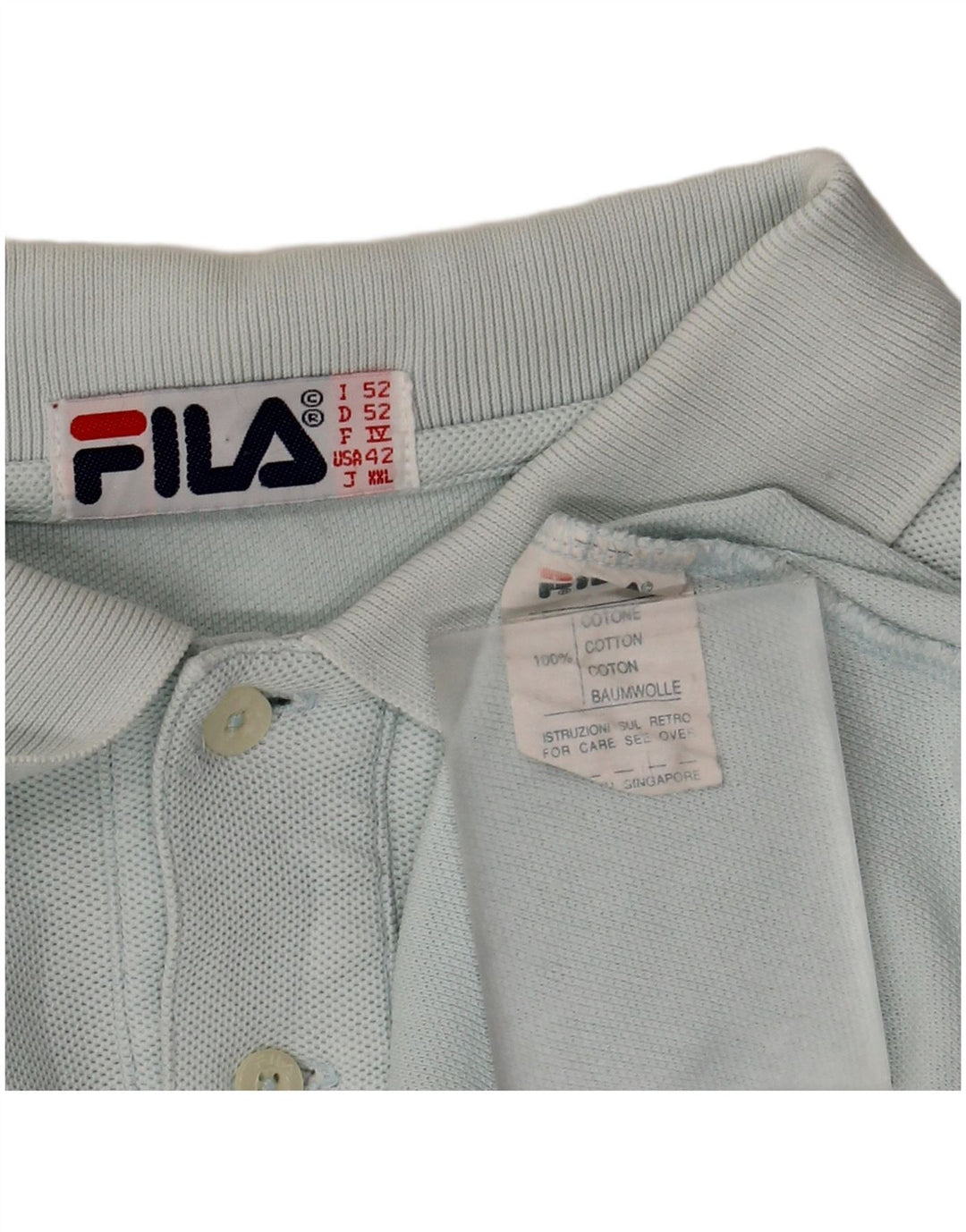 Ανδρικό μακρυμάνικο μπλουζάκι πόλο FILA IT 52 μεγάλο μπλε βαμβακερό
