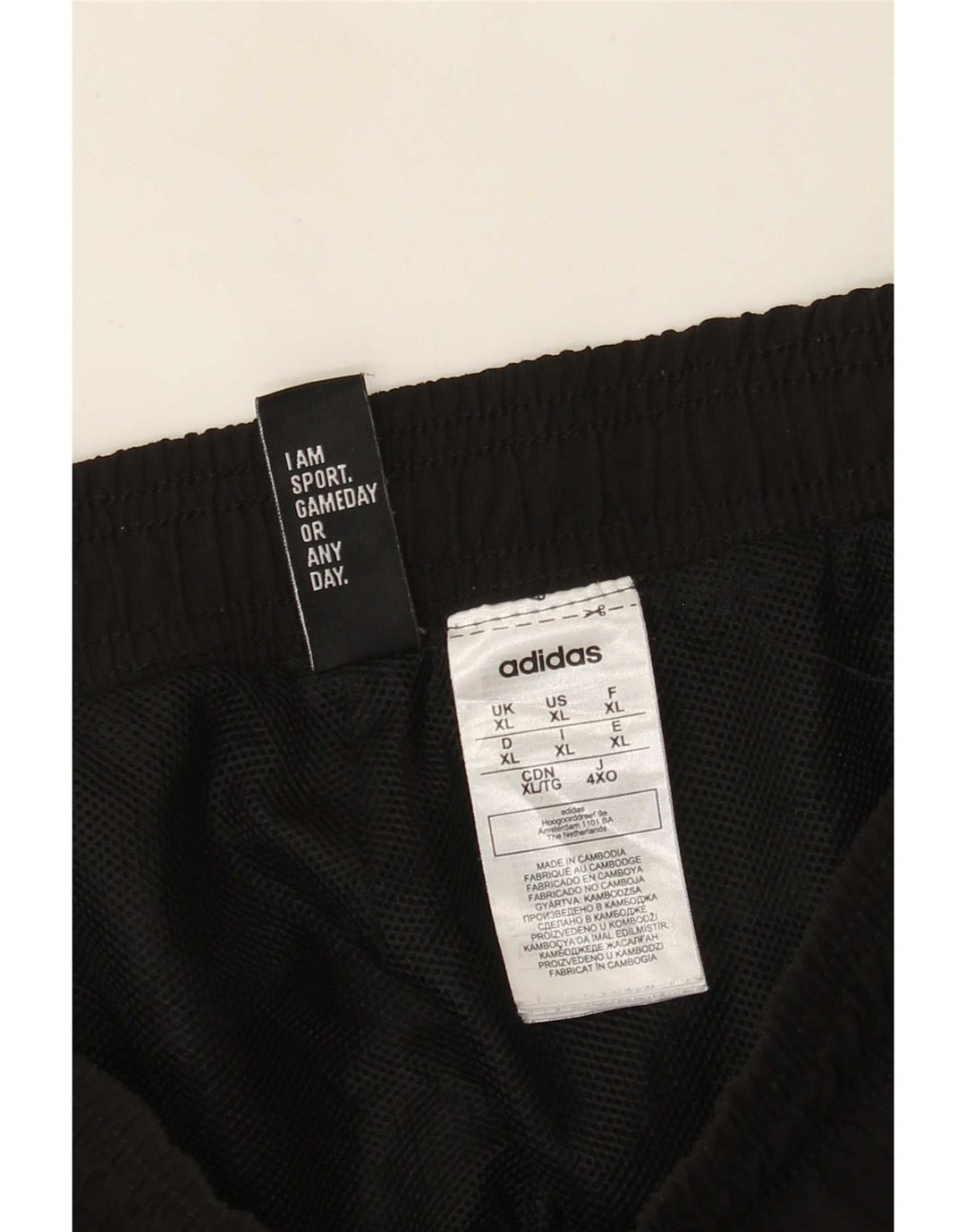 Adidas Mens Tracksuit Trousers Joggers XL Black Polyester