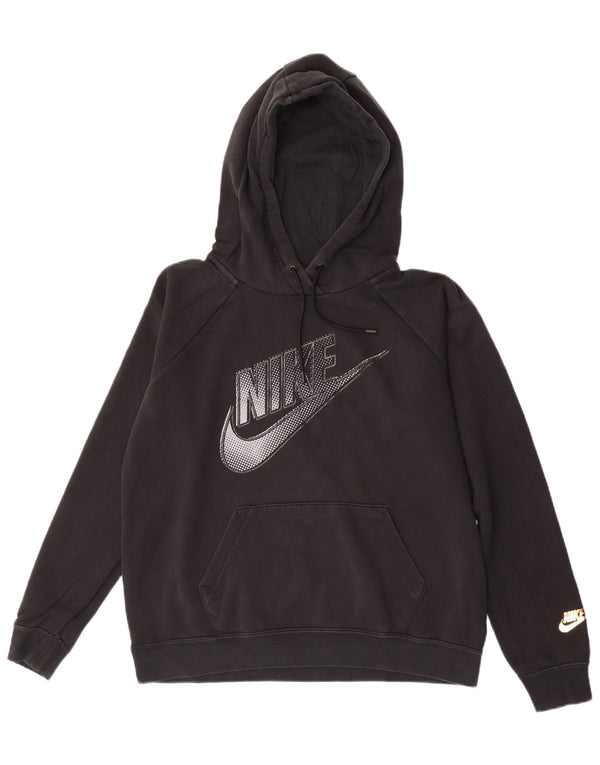 Ανδρικό γραφικό κουκούλα Nike, μεσαίο μαύρο βαμβακερό