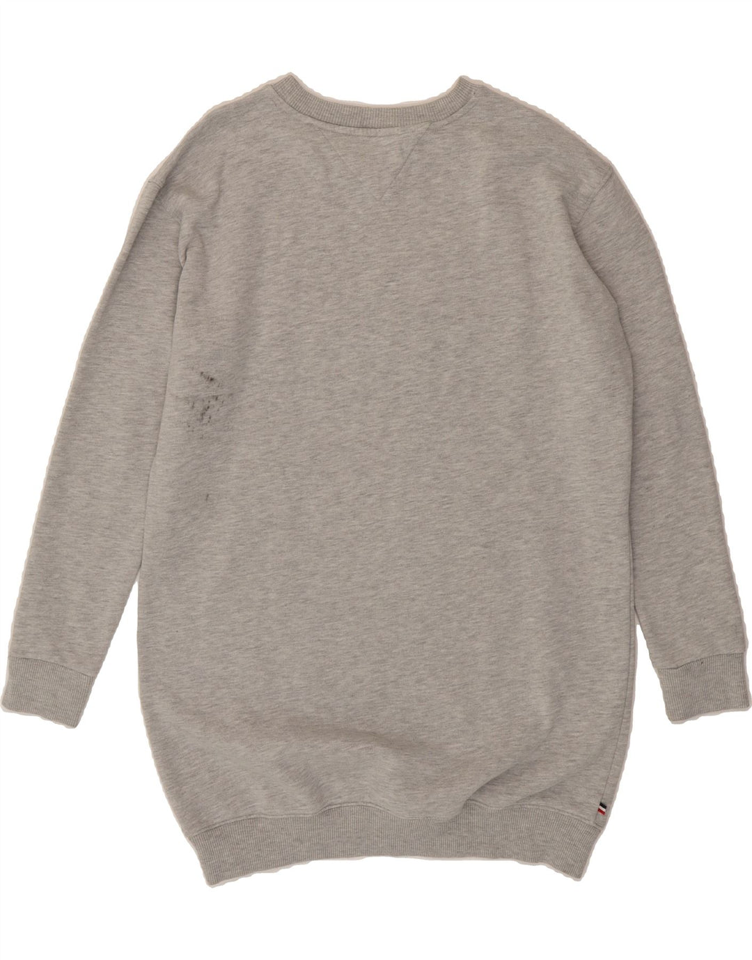 TOMMY HILFIGER Womens Longline Sweatshirt Jumper UK 14 Medium Grey Vintage Tommy Hilfiger and Second-Hand Tommy Hilfiger from Messina Hembry 
