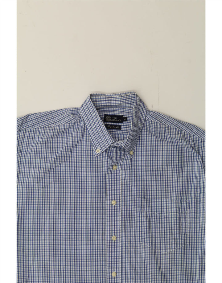 DACK'S Mens Regular Fit Shirt Medium Blue Check Cotton Vintage Dack's and Second-Hand Dack's from Messina Hembry 