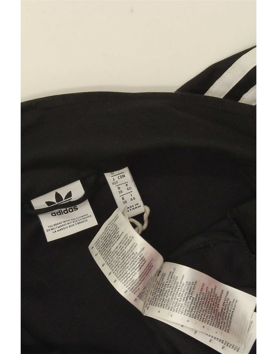 Γυναικεία αθλητική φόρμα Adidas Top Jacket UK 12 μεσαίο μαύρο βαμβακερό