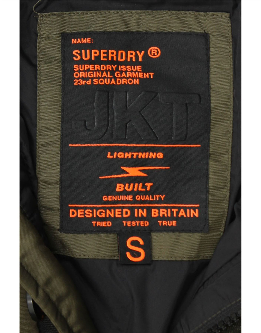 Ανδρικό μπουφάν με κουκούλα SUPERDRY UK 36 Small Khaki Nylon