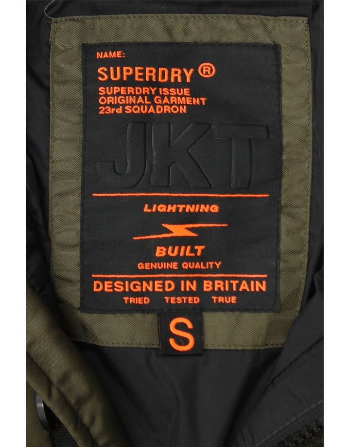 Ανδρικό μπουφάν με κουκούλα SUPERDRY UK 36 Small Khaki Nylon
