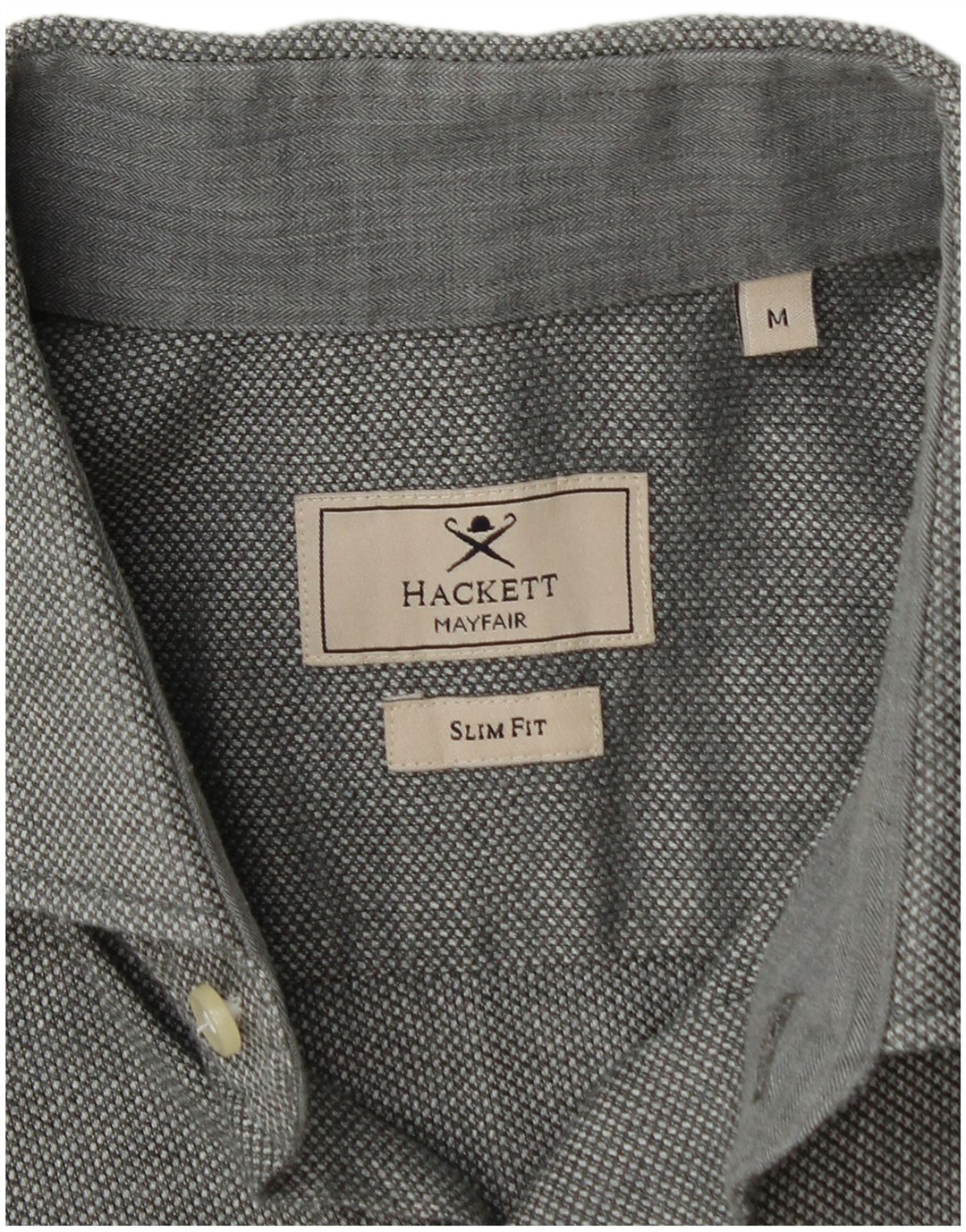 Ανδρικό πουκάμισο HACKETT Slim Fit Μεσαίο γκρι βαμβακερό