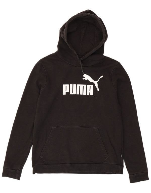 Puma Γυναικείο Γραφικό Hoodie Jumper UK 16 Large μαύρο βαμβακερό