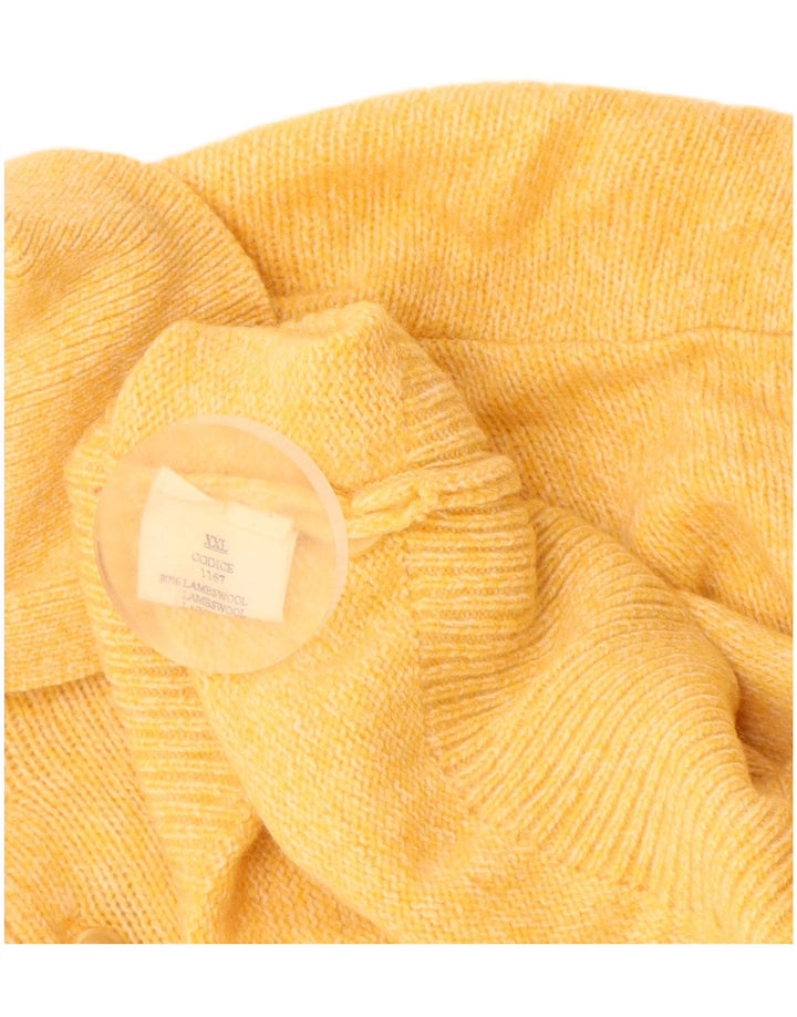 Ανδρικό πουλόβερ με λαιμόκοψη VINTAGE 2XL κίτρινο αρνίσιο