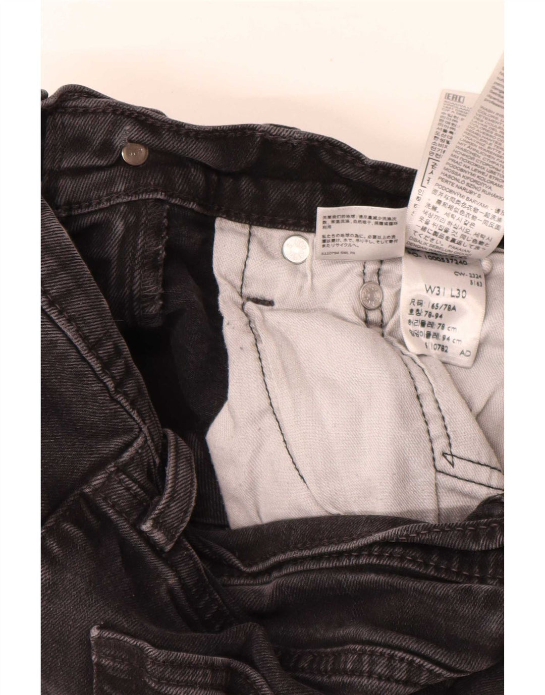 Levi's Mens 514 Straight Jeans W31 L30 Μαύρο βαμβακερό
