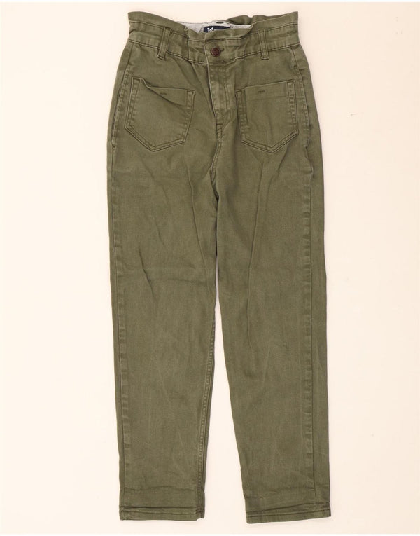 Crew Clothing Γυναικεία ψηλόμεση κομμένη παντελόνια UK 8 Small W26 L25 Khaki