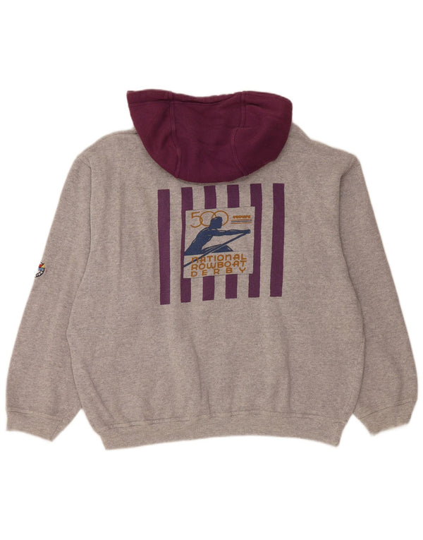 L'Equipe Γυναικεία γραφικά Loose Fit Hoodie Jumper UK 20 2XL Γκρι βαμβακερό