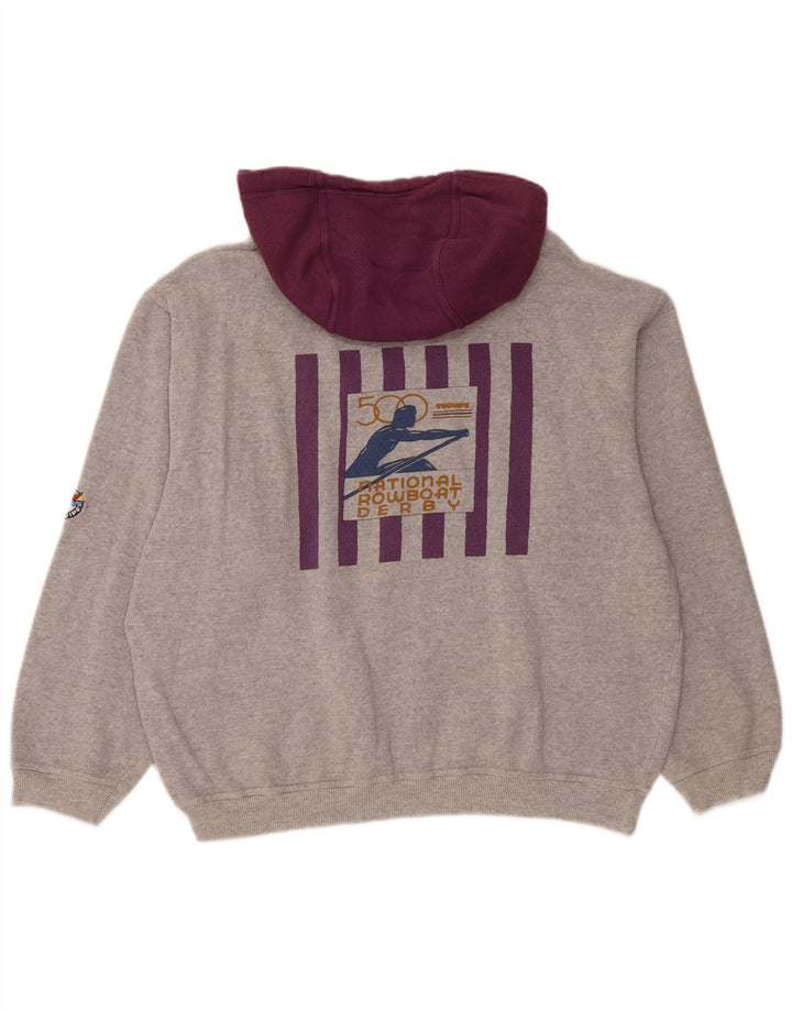 L'Equipe Γυναικεία γραφικά Loose Fit Hoodie Jumper UK 20 2XL Γκρι βαμβακερό