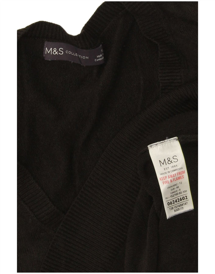 Marks & Spencer Γυναικείο πουλόβερ με λαιμόκοψη σε V UK 12 Μεσαίο Μαύρο Ακρυλικό