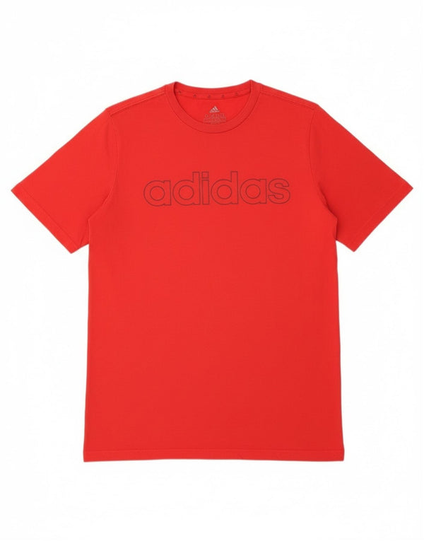 Γραφικό T-Shirt Adidas Boys Top 15-16 ετών, κόκκινο βαμβακερό
