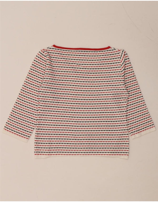 MAX & CO. Γυναικείο τοπ 3/4 μανίκι UK 14 μεγάλη λευκή ριγέ βισκόζη