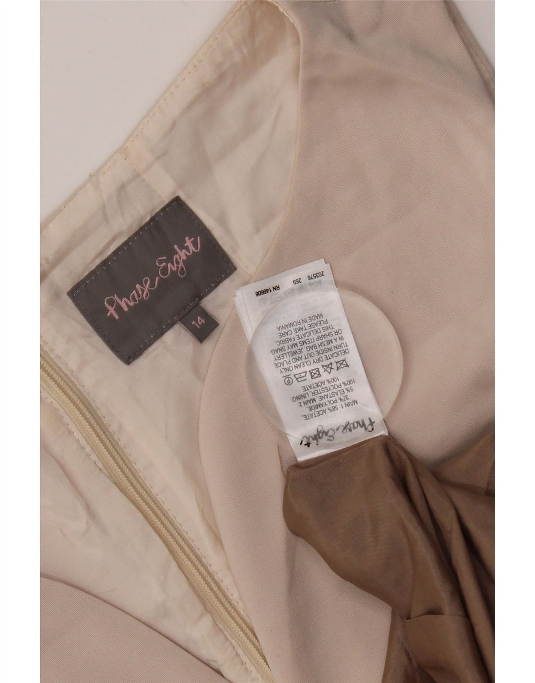 Γυναικείο αμάνικο φόρεμα Phase Eight UK 14 Medium Brown Acetate