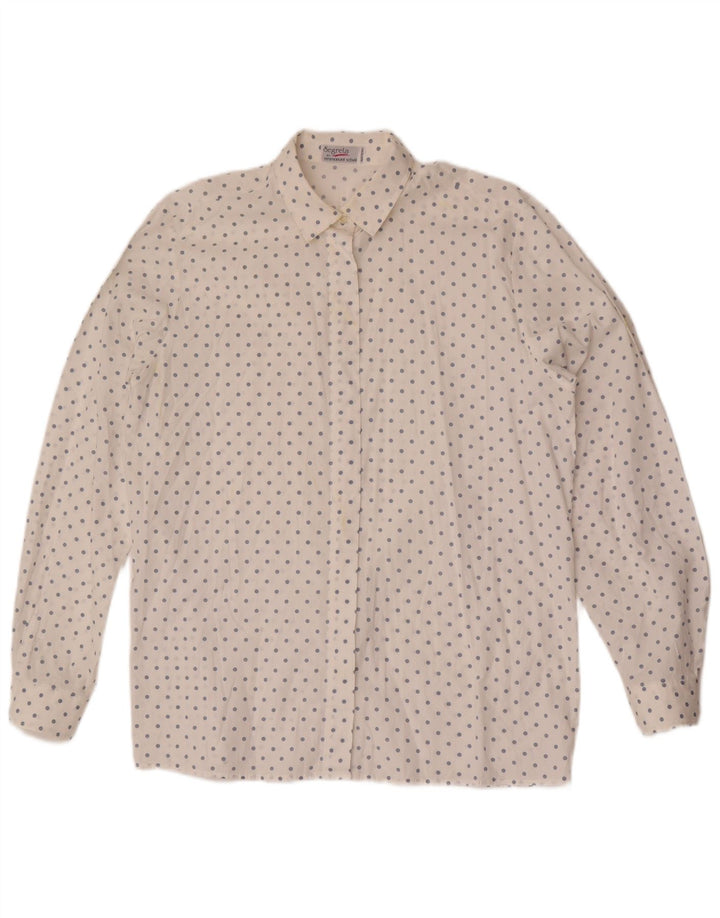 Emmanuel Schvili Γυναικείο πουκάμισο UK 18 XL White Spotted
