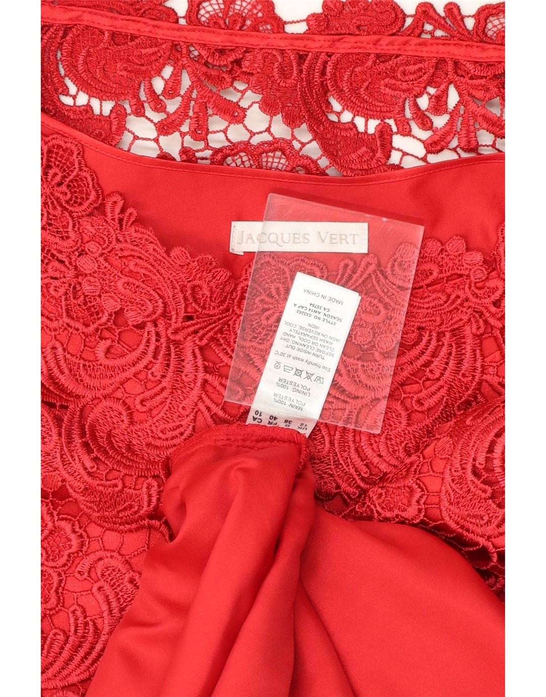 JACQUES VERT Womens Sheath Dress UK 12 Medium  Red Floral Polyester Vintage Jacques Vert and Second-Hand Jacques Vert from Messina Hembry 