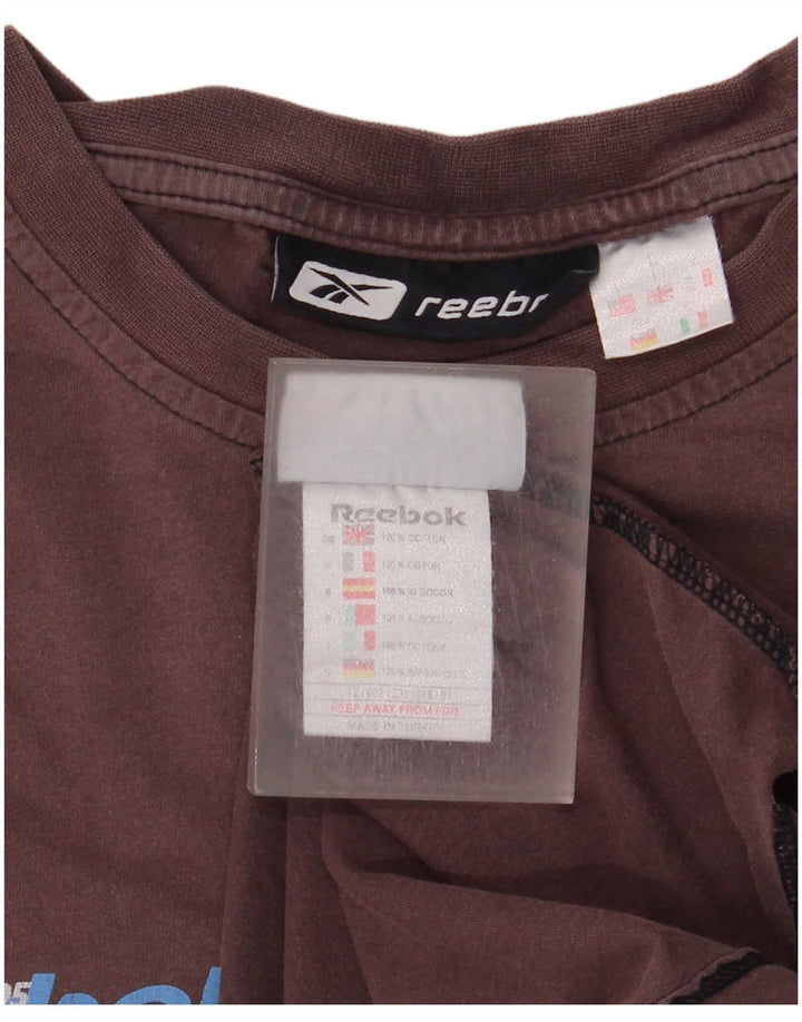 Ανδρικό γραφικό μπλουζάκι Reebok Top μεγάλο καφέ βαμβακερό