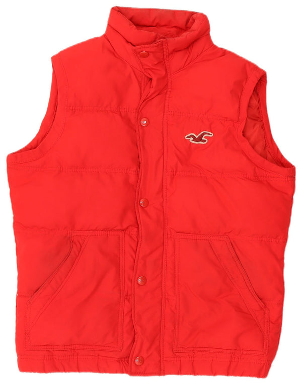 Hollister Ανδρικό padded Gilet UK 40 Large Red Polyester