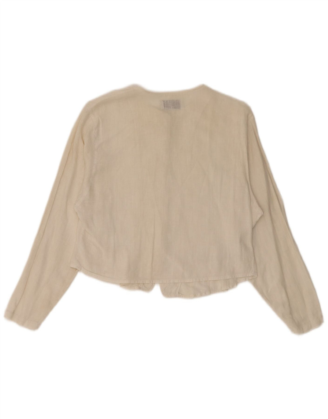Benetton Γυναικείο πουκάμισο Crop Μπλούζα UK 14 Medium Off White