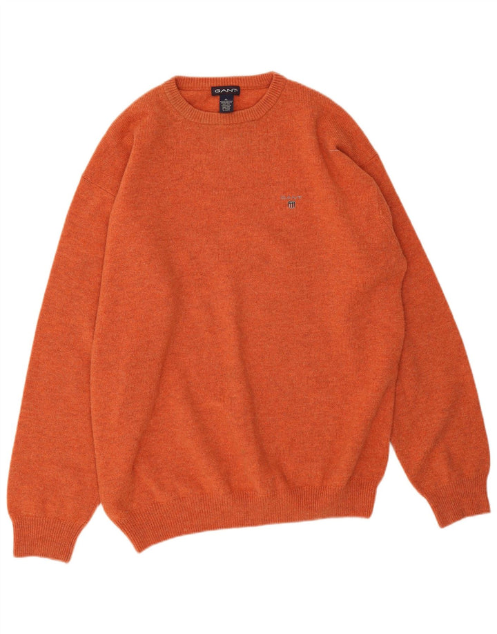 Πουλόβερ Gant Mens Crew Neck Jumper XL Orange Lambswool