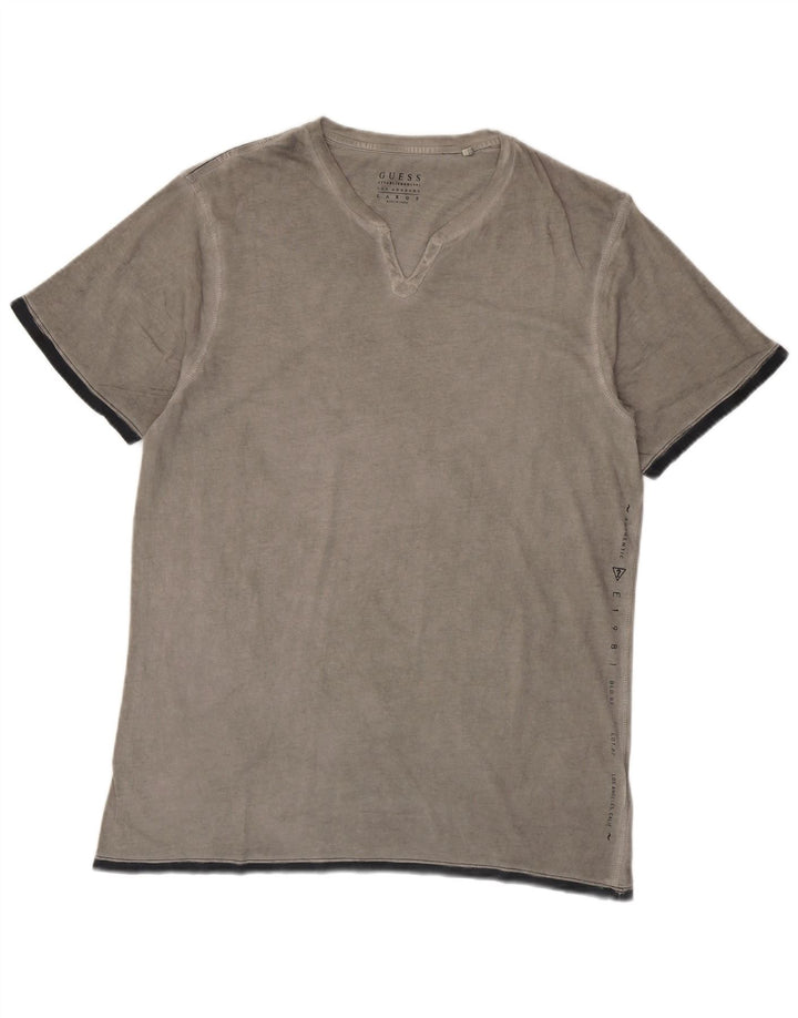 Ανδρικό T-Shirt Guess Top μεγάλο γκρι βαμβακερό