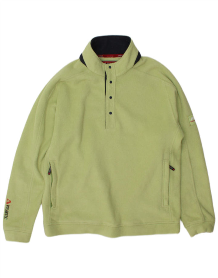 Musto Ανδρικό κουμπιά λαιμό Fleece Jumper Μεσαίο πράσινο πολυεστέρας