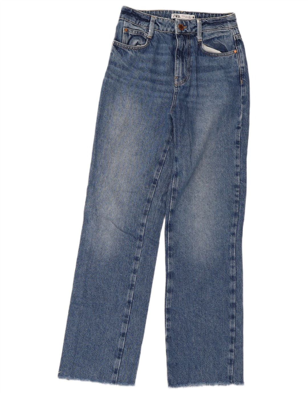 Zara Γυναικείο Straight Jeans EU 34 2XS W24 L29 Blue