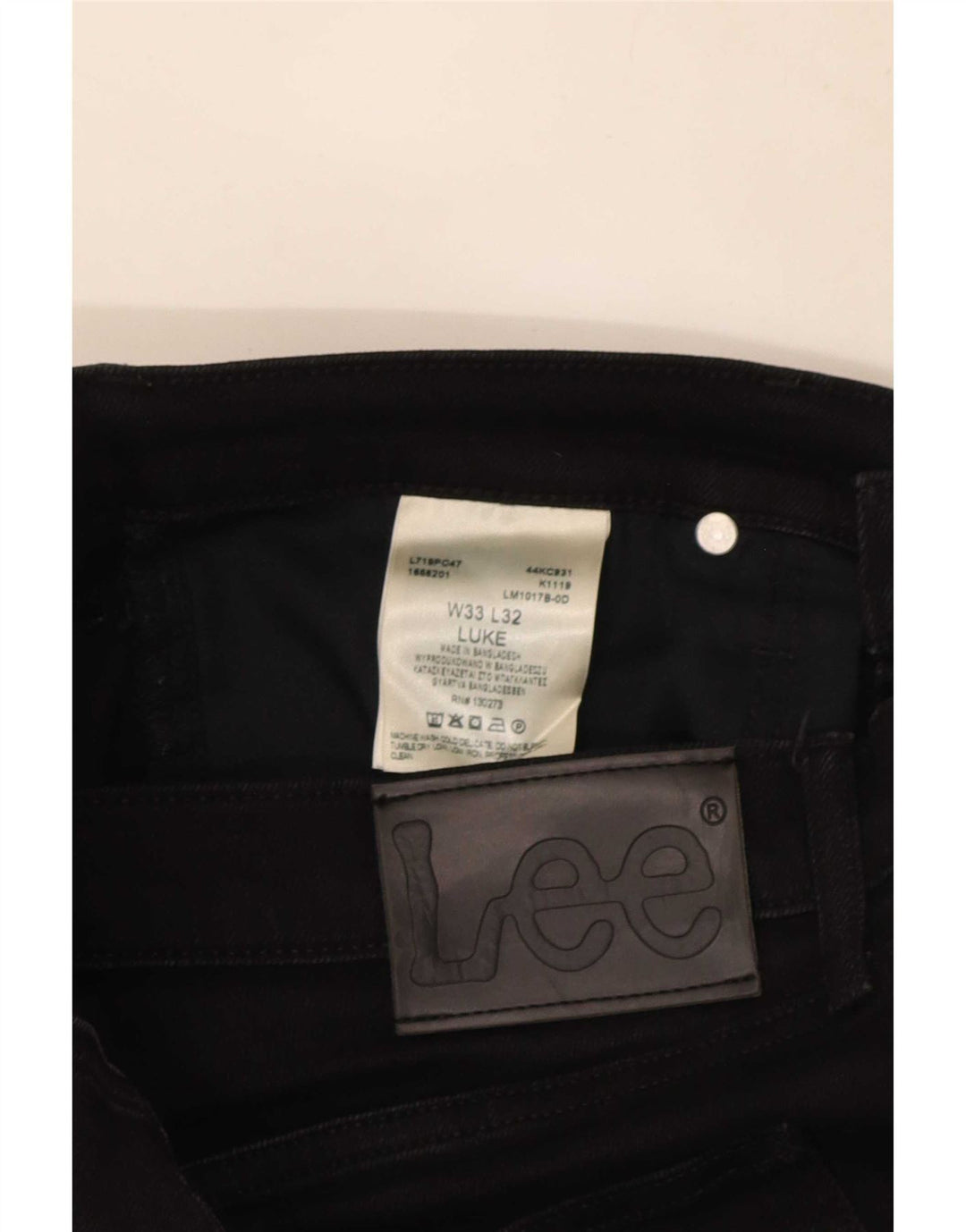 Lee Mens Luke Slim Jeans W33 L32 Μαύρο βαμβακερό