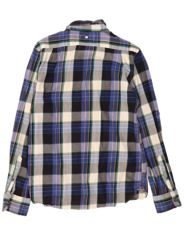 Ανδρικό φανελένιο πουκάμισο SUPERDRY XL Navy Blue Check Cotton