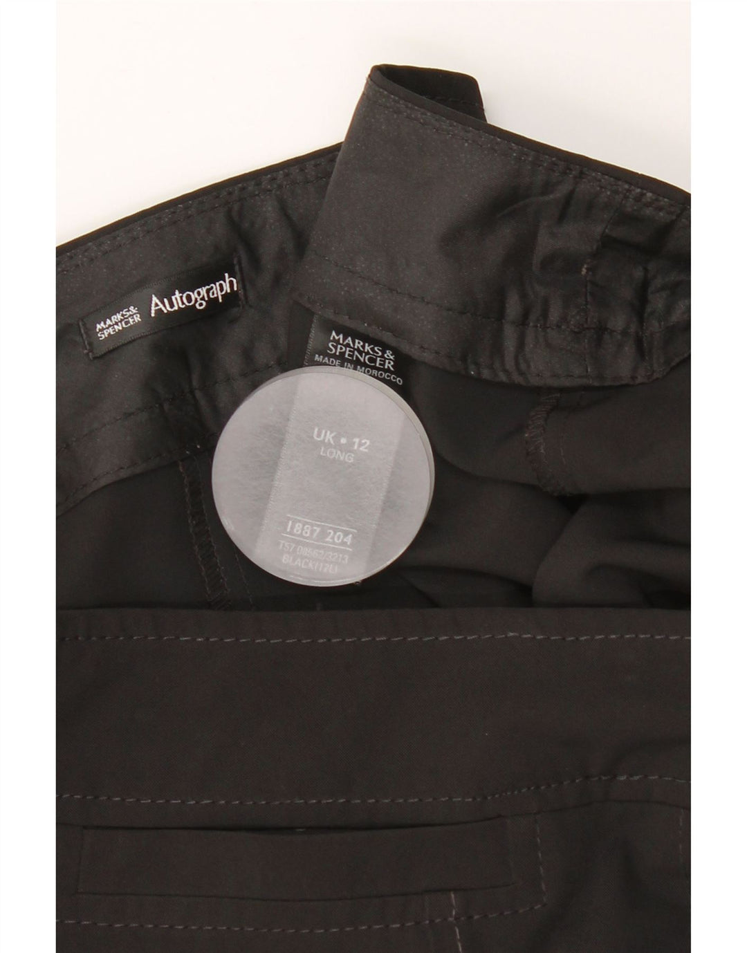 MARKS & SPENCER Γυναικείο Cropped Παντελόνι UK 12 Medium W30 L24 Black