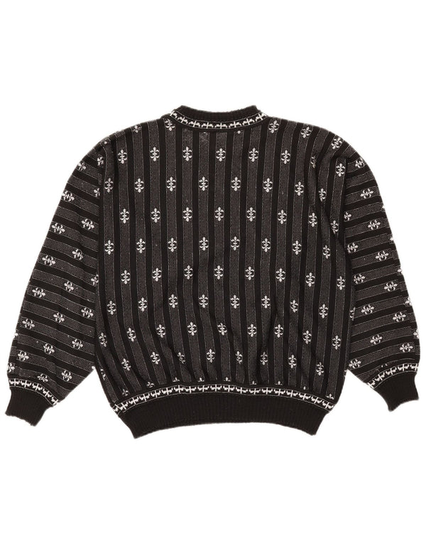 C & A γυναικείο πουλόβερ με λαιμόκοψη μεγάλου μεγέθους UK 14 μεσαίο μαύρο ριγέ