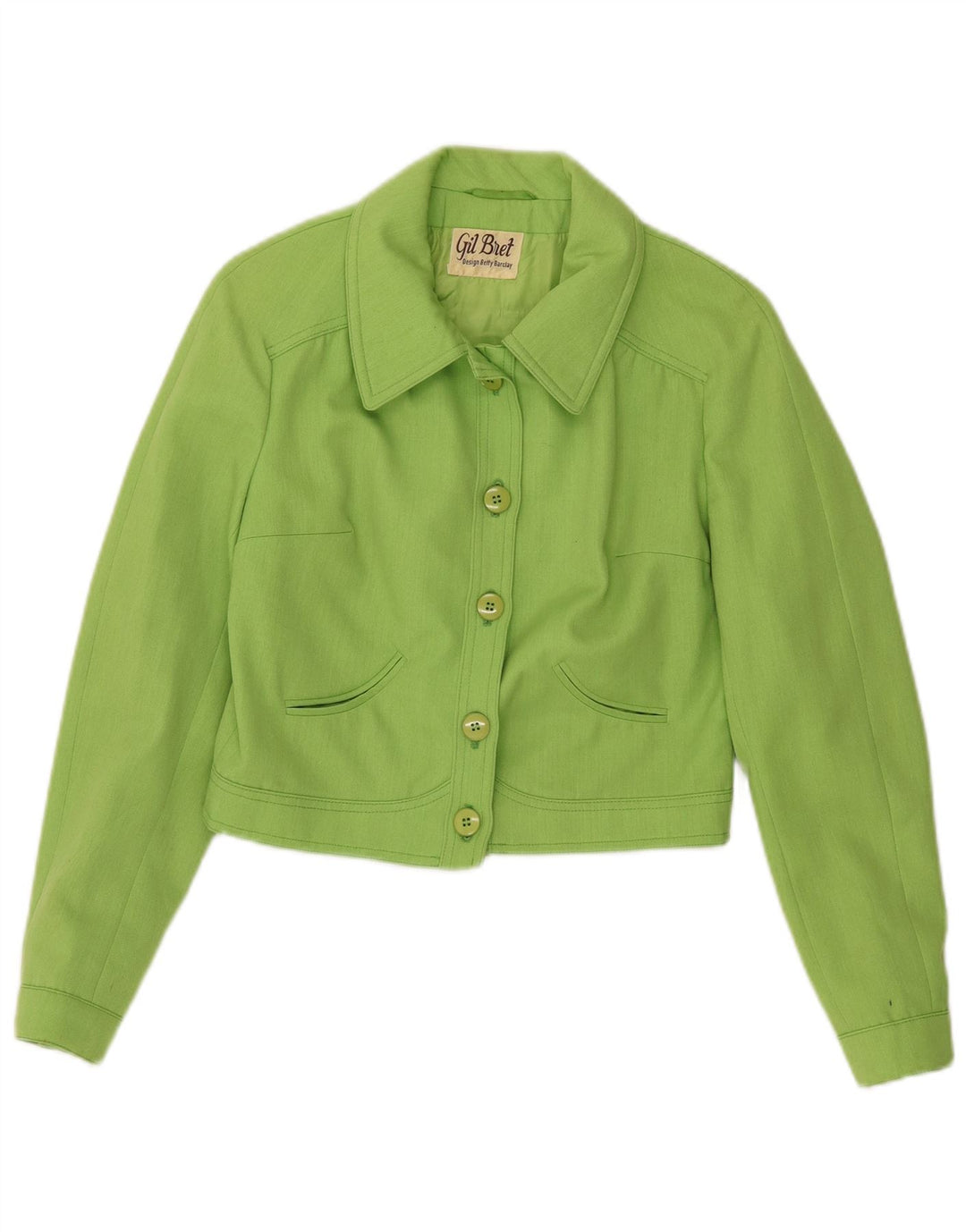Gil Bret Γυναικείο Crop Bomber Jacket UK 14 Large Green Polyester