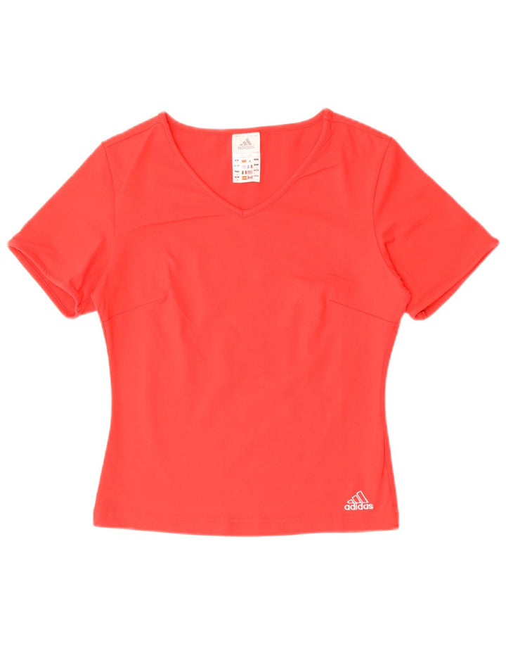 Γυναικείο T-Shirt Adidas Top UK 12 Μεσαίο κόκκινο πολυεστέρα