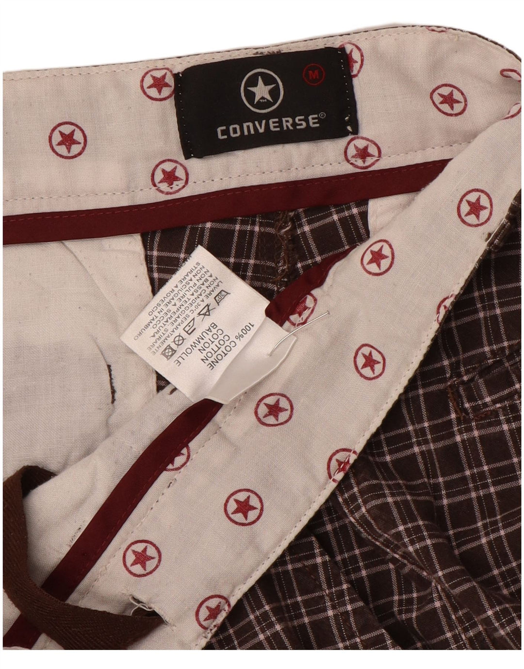 Ανδρικό σορτς chino Converse, μεσαίο W32, καφέ βαμβακερό