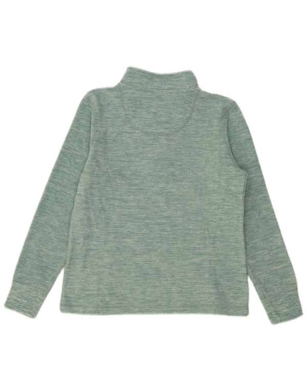 Weird Fish Womens Zip Fleece Jumper UK 10 Small Green Flecked