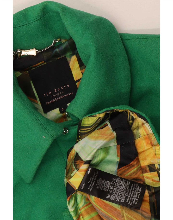 Ted Baker Γυναικείο Μπουφάν Μπλέιζερ Μέγεθος 0 2XS Πράσινο Μαλλί